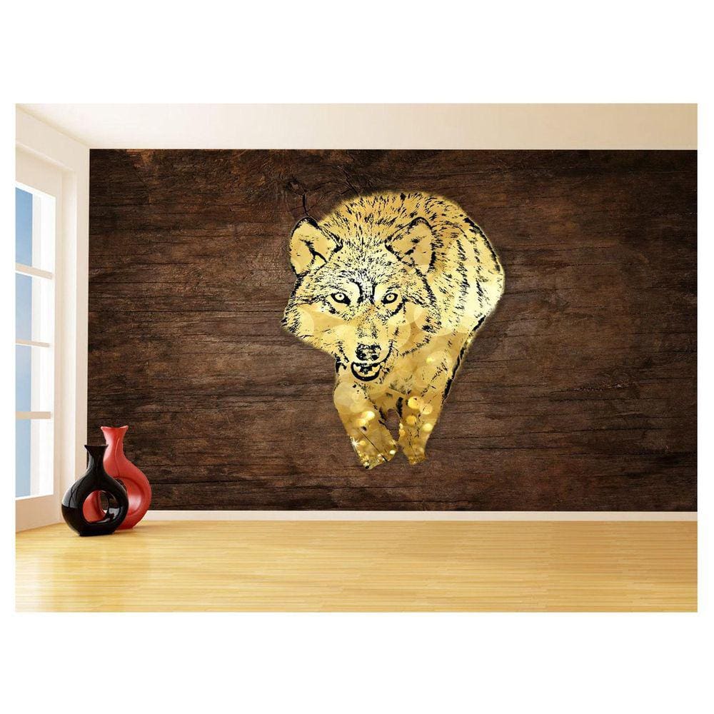 Papel De Parede Animais Pop Art Lobo Colorido 3,5M Pxa624