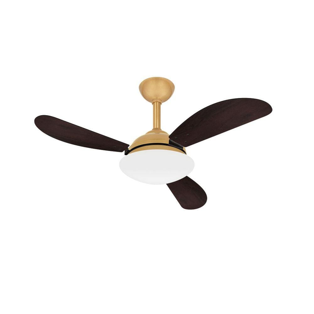 Ventilador Teto Dourado Fly 3 Pás Mdf Econômico Ventax 110V