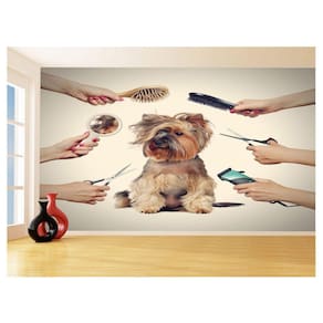 Papel De Parede Animal Cão Petshop Banho Tosa 3,5M Anm376