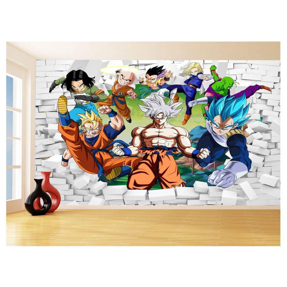 Papel De Parede 3D Dragon Ball Goku Vegeta Anime 3,5M Dbz28