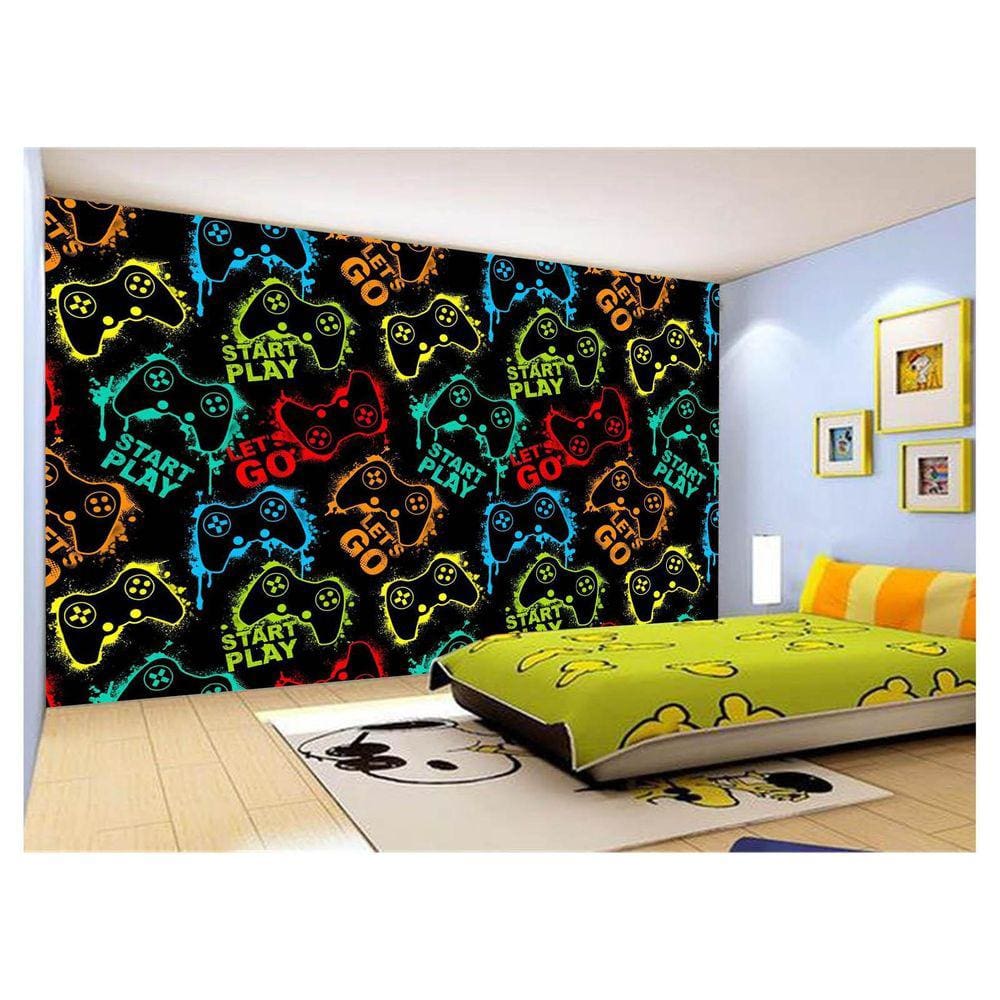 Papel De Parede 3D Infantil Controle Game Jogo 3,5M Azs286