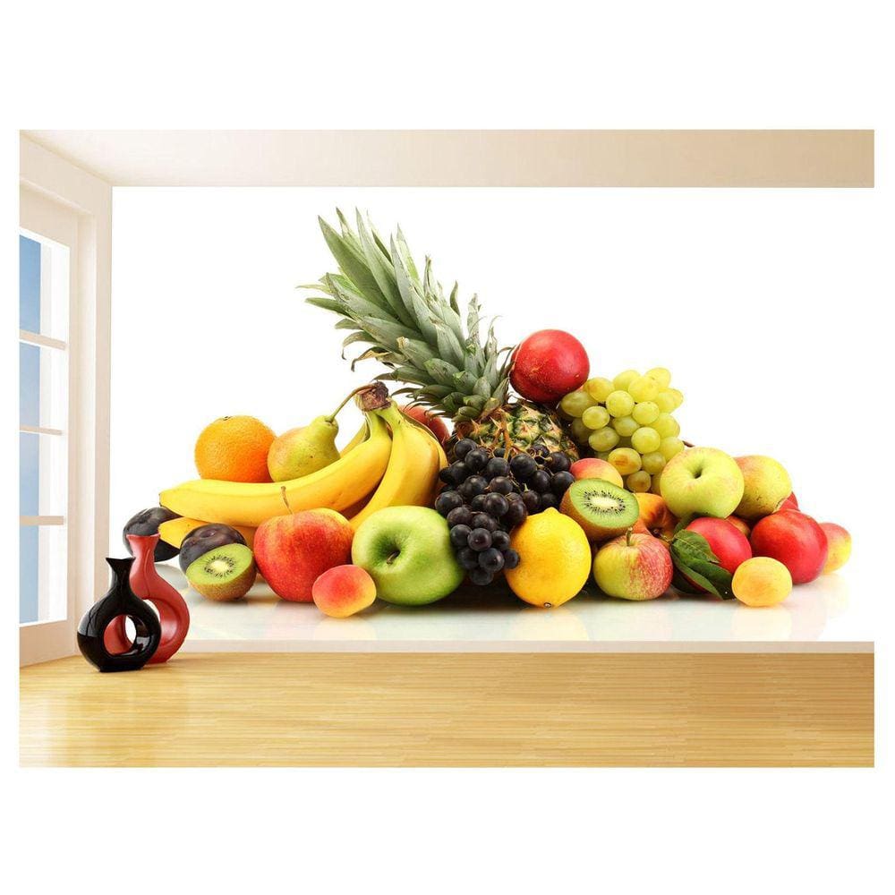 Papel De Parede 3D Alimentos Frutas Coloridas 3,5M Al412