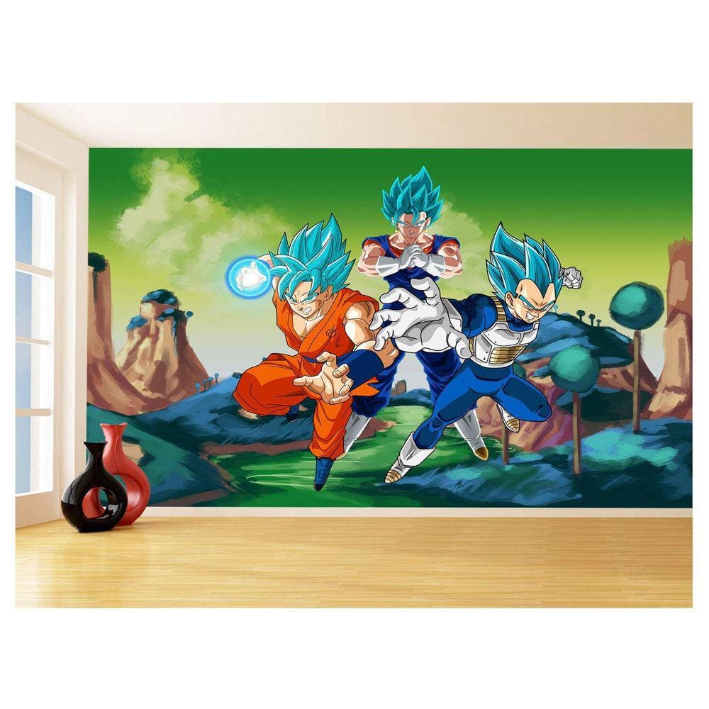 Papel De Parede Dragon Ball Goku Vegeta Anime 3,5M Dbz325