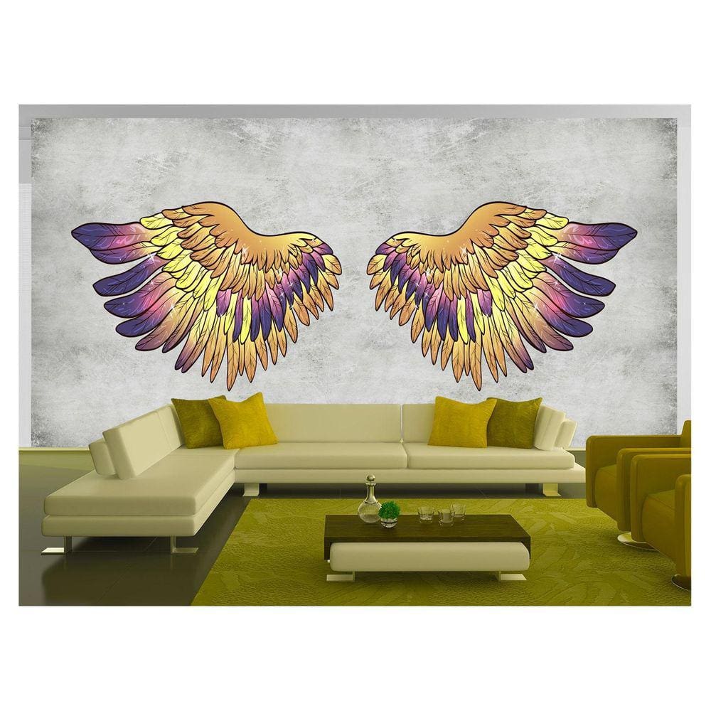 Papel De Parede 3D Arte Asas Selfie Insta Cores 3,5M Tra384