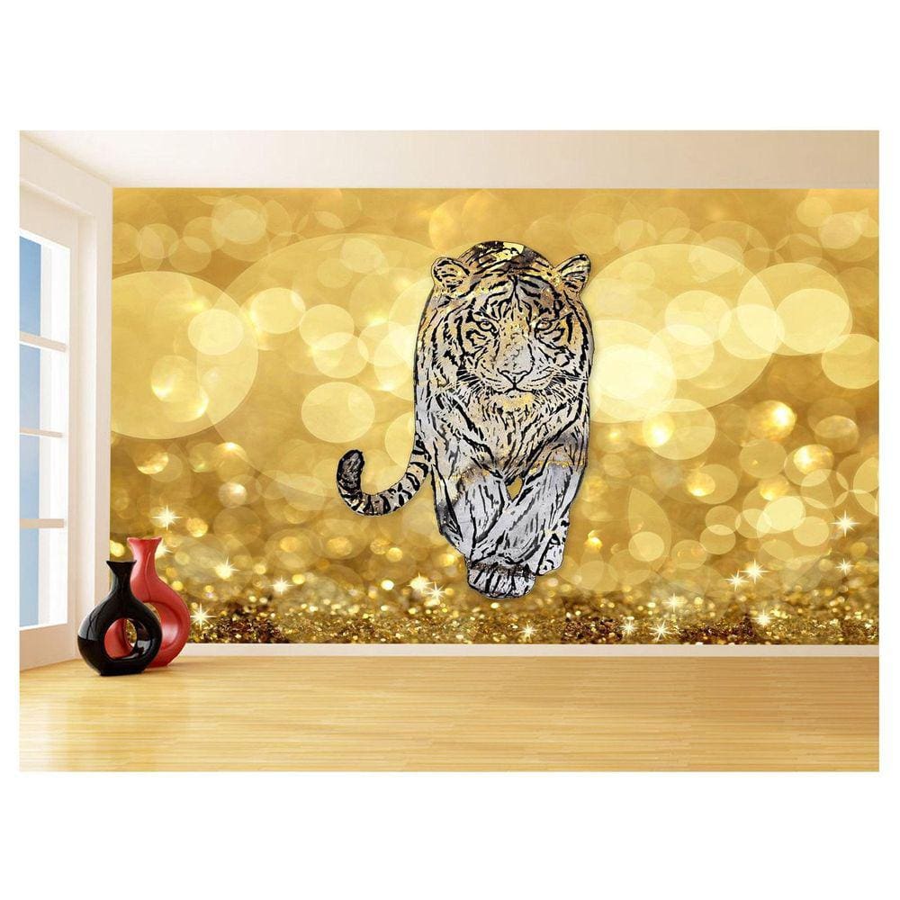 Papel De Parede 3D Animais Pop Art Tigre Felino 3,5M Pxa143