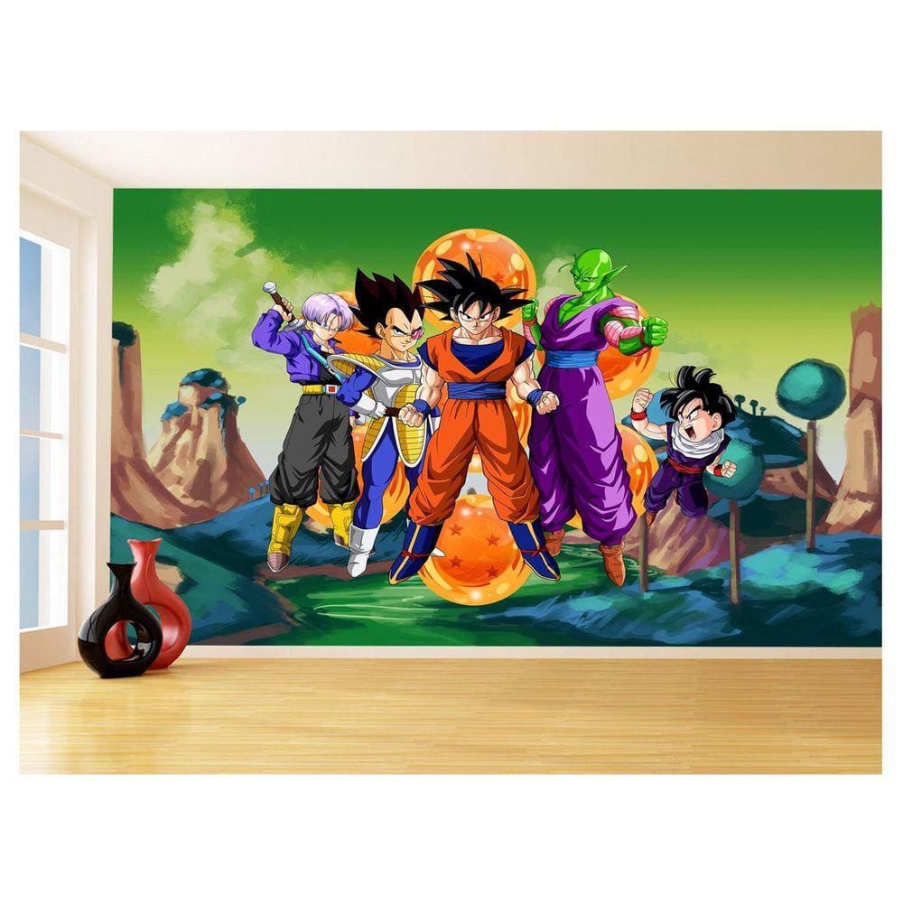 Papel De Parede Dragon Ball Goku Vegeta Anime 3,5M Dbz276