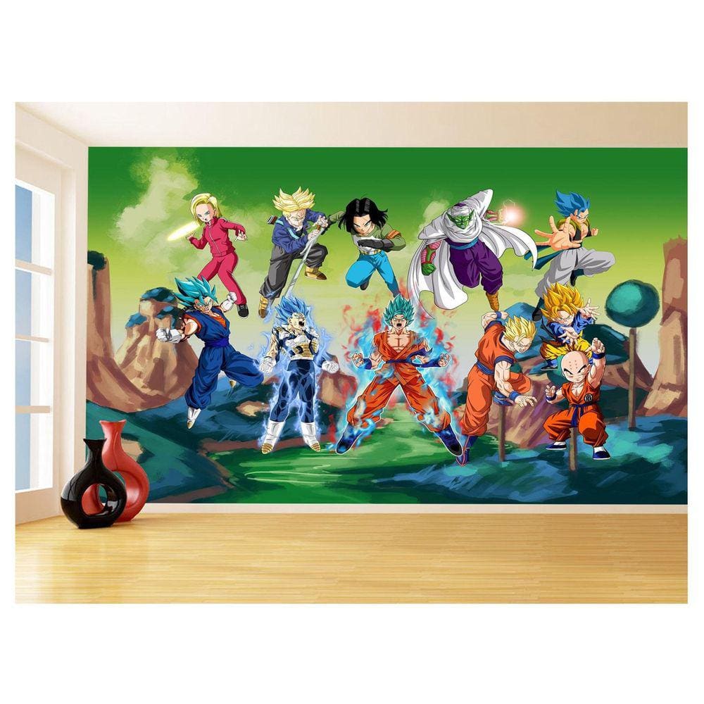 Papel De Parede Dragon Ball Goku Vegeta Anime 3,5M Dbz267
