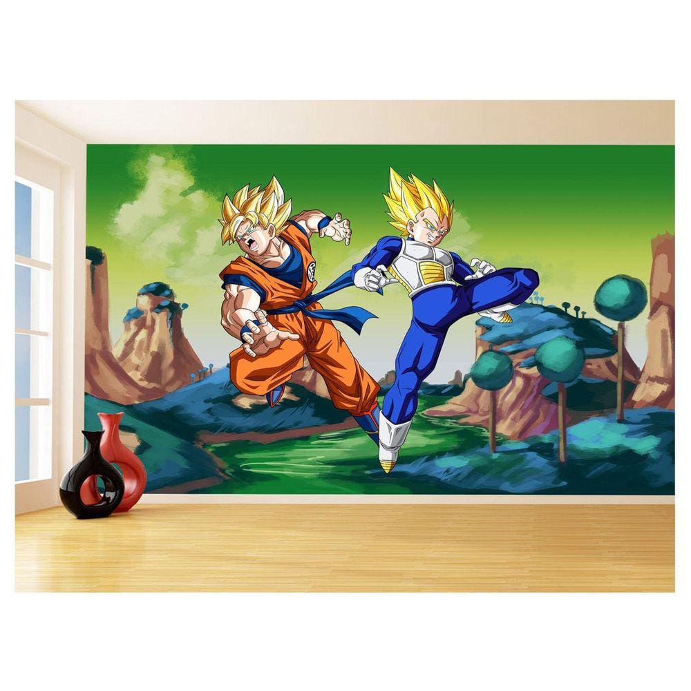 Papel De Parede Dragon Ball Goku Vegeta Anime 3,5M Dbz322