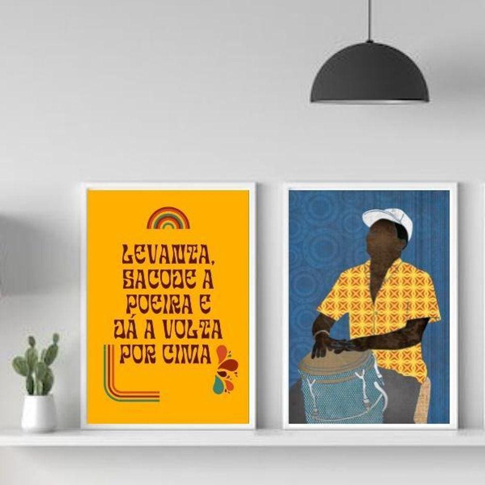 Kit 2 Quadros Samba Sambista 33x24cm - Com Vidro
