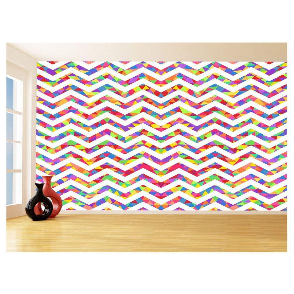 Papel De Parede 3D Sala Chevron Zig Zag Listras 3,5M Zig82