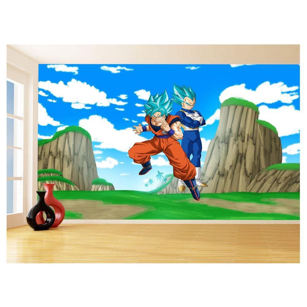 Papel De Parede Dragon Ball Goku Vegeta Anime 3,5M Dbz505