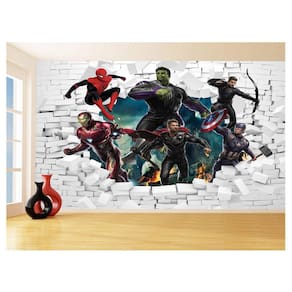 Papel De Parede 3D Vingadores Entrando Quarto 3,5M Nhma117