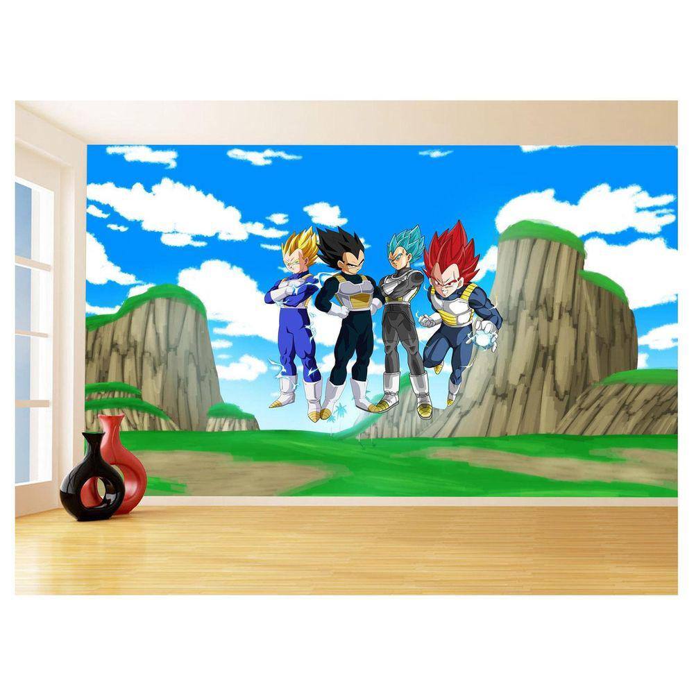 Papel De Parede Dragon Ball Goku Vegeta Anime 3,5M Dbz472