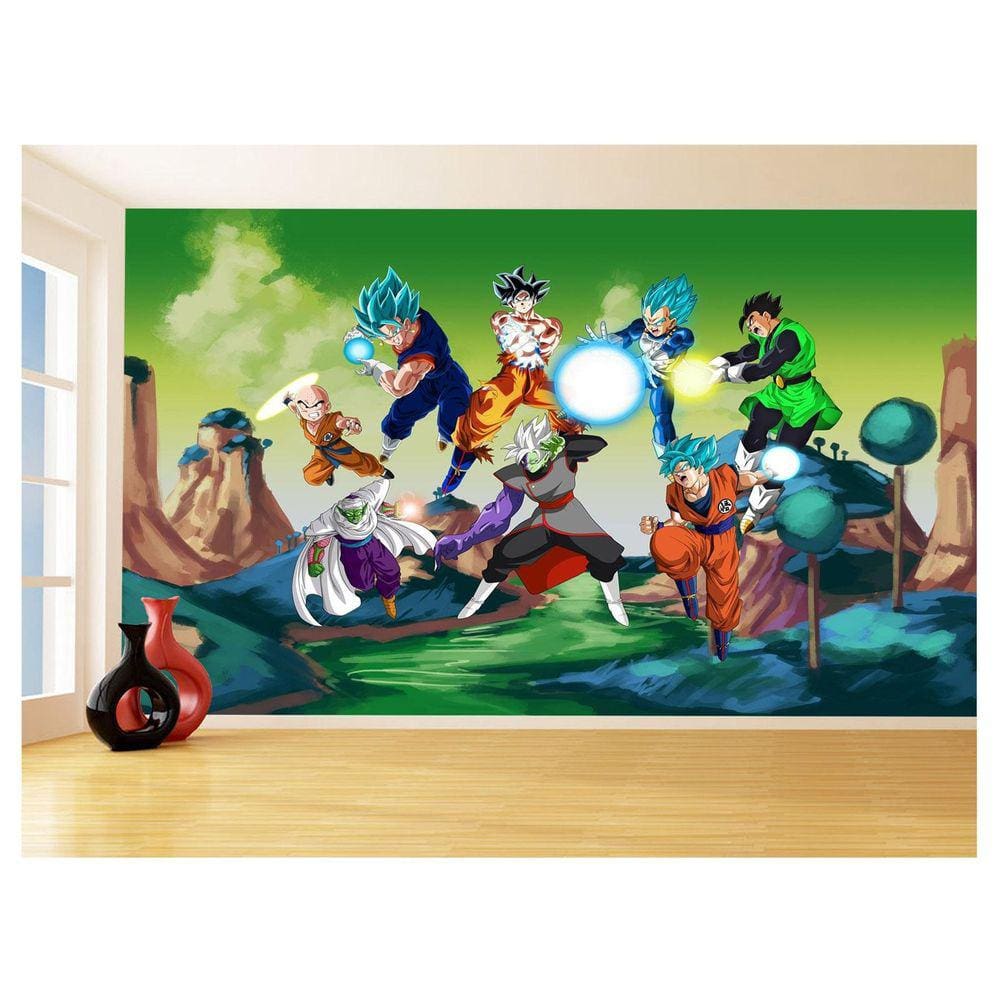 Papel De Parede Dragon Ball Goku Vegeta Anime 3,5M Dbz313