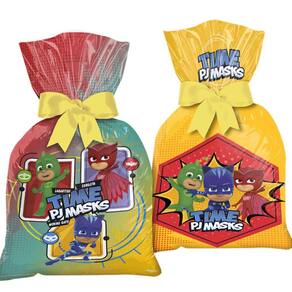 Sacola Plástica Pj Masks 14x27cm 12 Unidades