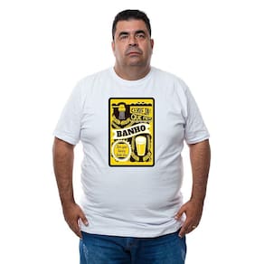 Camiseta Plus Size Masculina Algodao Estampa Cerveja É Que Nem Banho Com Abridor De Garrafas