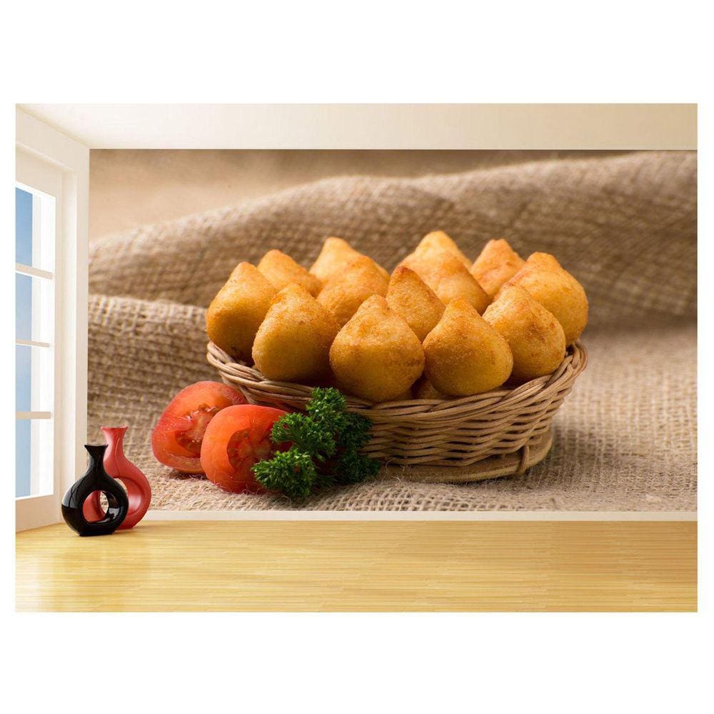 Papel De Parede Alimentos Salgados Coxinha Bar 3,5M Al534