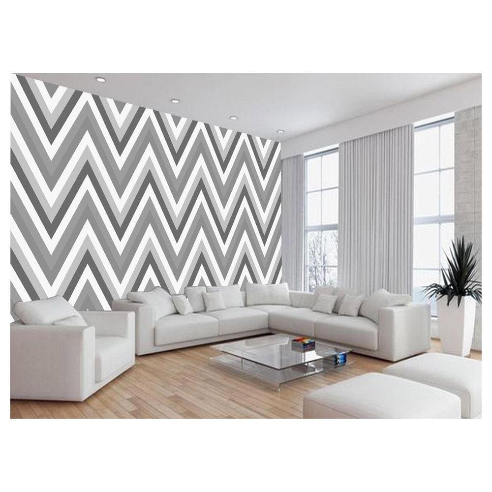 Papel De Parede 3D Sala Chevron Zig Zag Listras 3,5M Zig11