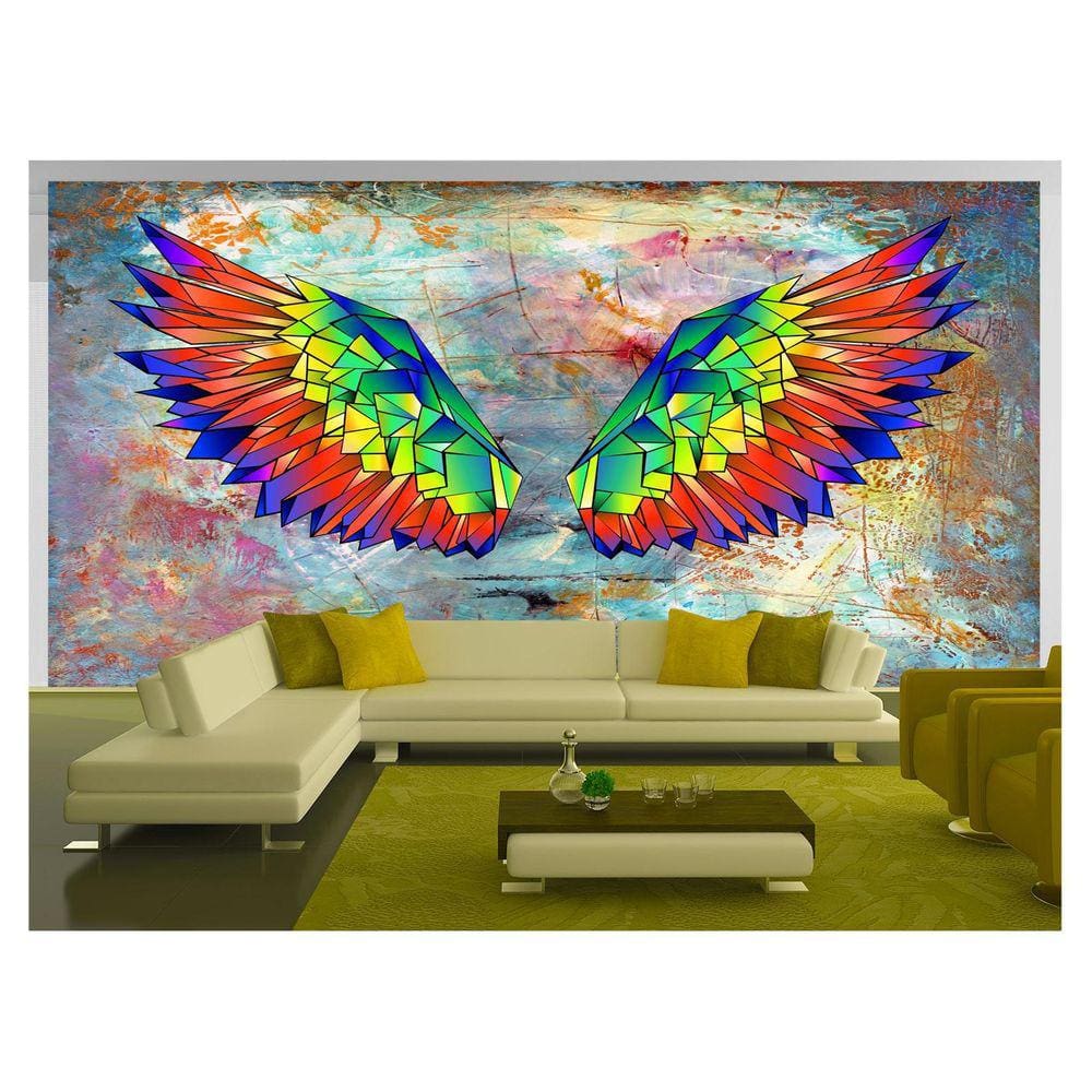 Papel De Parede 3D Arte Asas Selfie Insta Cores 3,5M Tra352