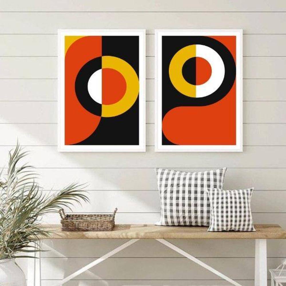 Kit 2 Quadros Abstratos 24x18cm Vidro