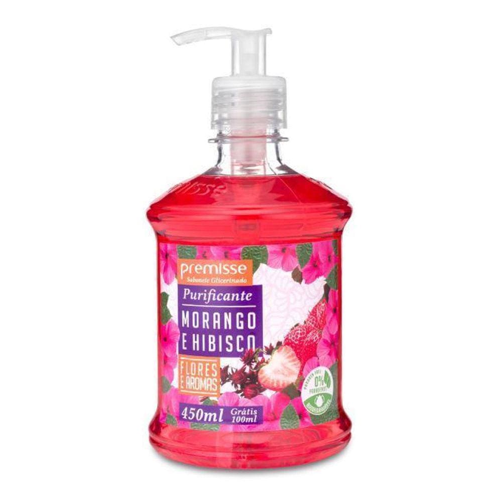 Kit Sabonete Premisse Morango E Hibisco 450Ml Refil C/03
