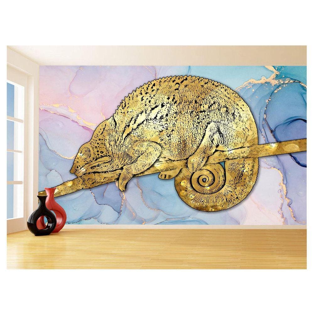 Papel De Parede 3D Animais Pop Art Camaleão Pet 3,5M Pxa03