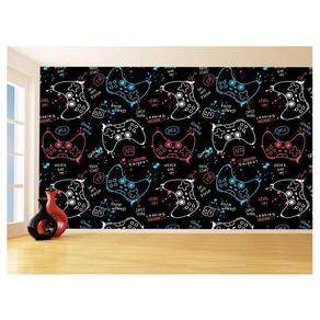 Papel De Parede 3D Infantil Controle Game Jogo 3,5M Azs283