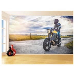 Papel De Parede 3D Moto Esporte Viagem Estrada 3,5M Bkm68