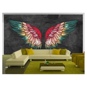 Papel De Parede 3D Arte Asas Selfie Insta Cores 3,5M Tra411