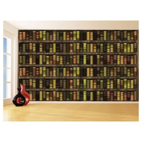 Papel De Parede 3D Estante De Livros Desenhados 3,5M Est12