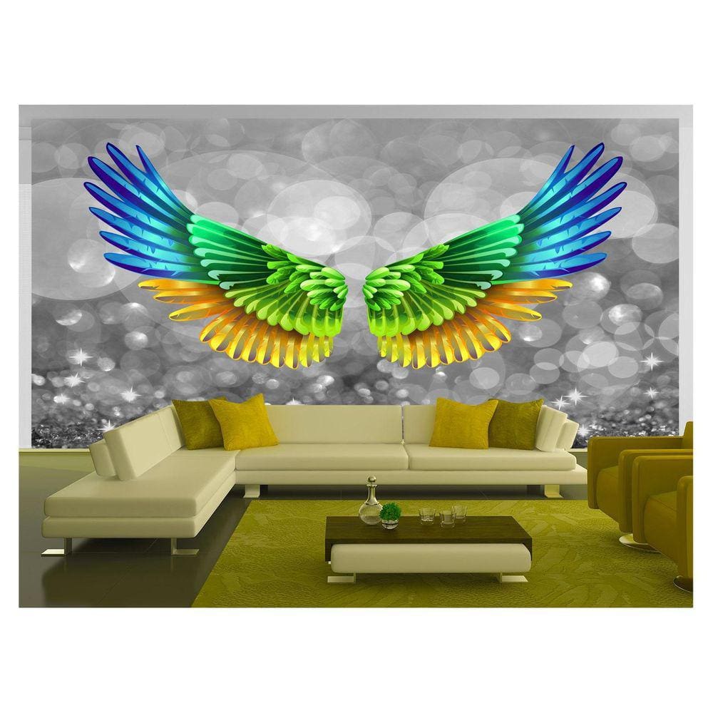 Papel De Parede 3D Arte Asas Selfie Insta Cores 3,5M Tra286