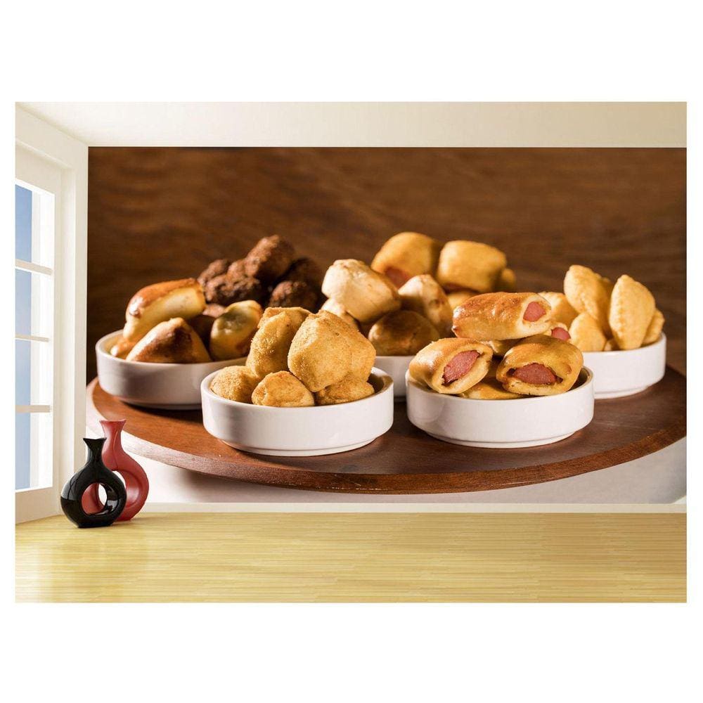 Papel De Parede Alimentos Salgados Coxinha Bar 3,5M Al516