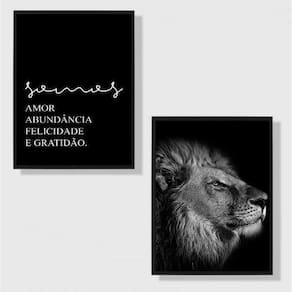 Quadros Leão Somos Amor 45x34cm - Decoração Quarto