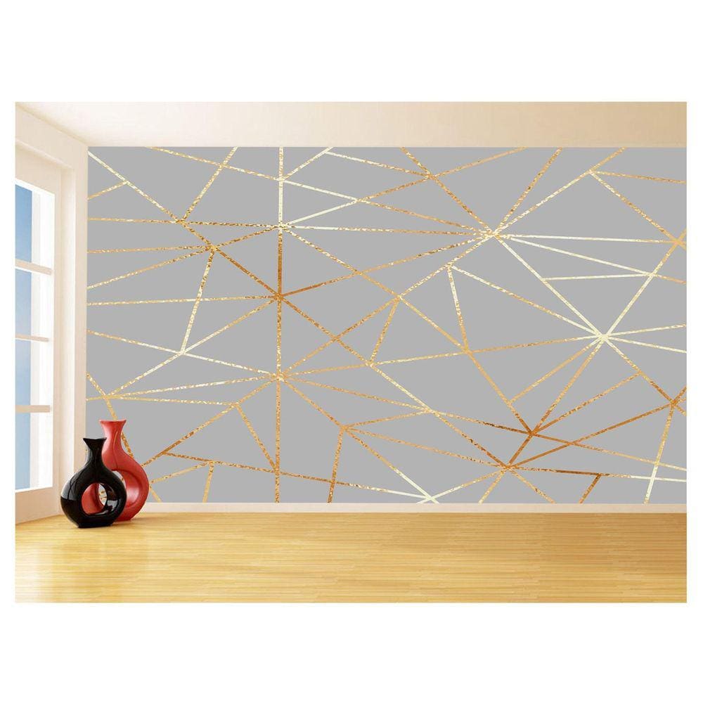 Papel De Parede 3D Geométrico Fundo Cinza Riscos 3,5M Gmt11