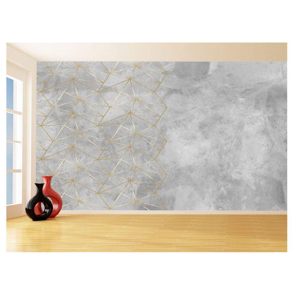 Papel De Parede 3D Concreto Queimado Risco Bege 3,5M Kkt149