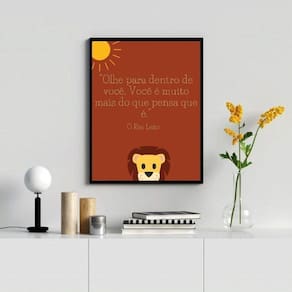 Quadro Decorativo 45x34cm - Vidro e Moldura Preta