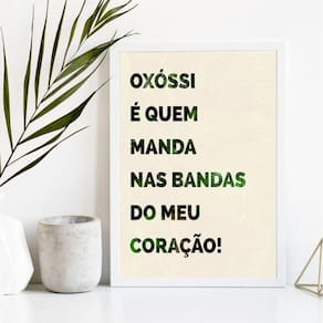 Quadro Oxóssi 33x24cm - Moldura Branca com Vidro