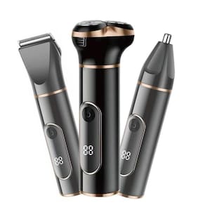 Barbeador Profissional Masculino Elétrico Conjunto 3 Em 1