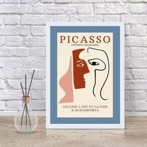 Quadro Decorativo Picasso 24x18cm Moldura Branca