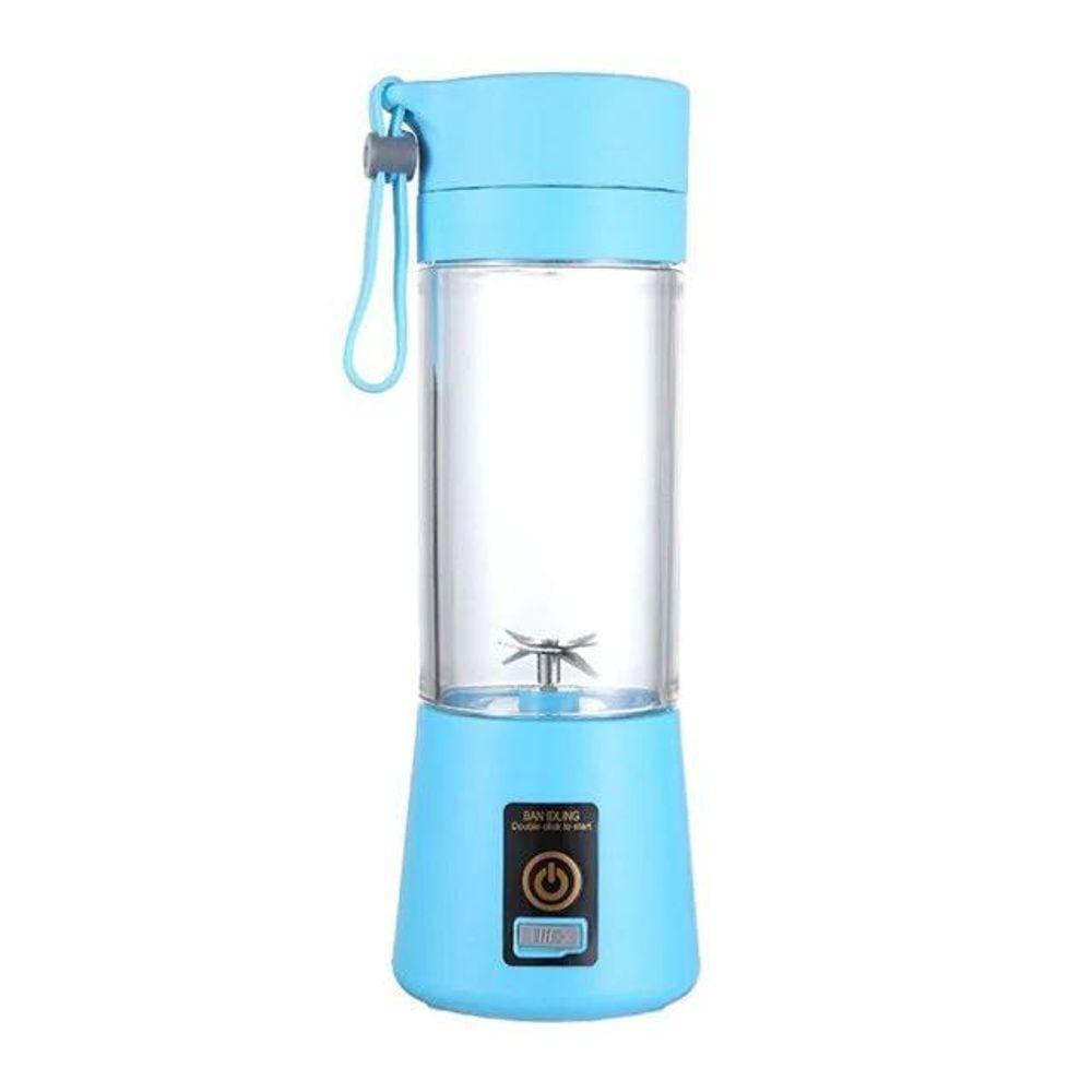 Mini Liquidificador Portátil Recarregável 6 Lâminas Azul
