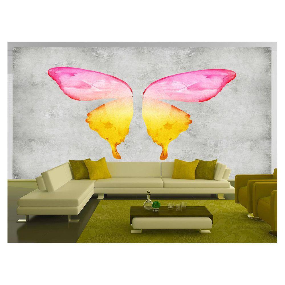 Papel De Parede 3D Arte Asas Selfie Insta Cores 3,5M Tra358