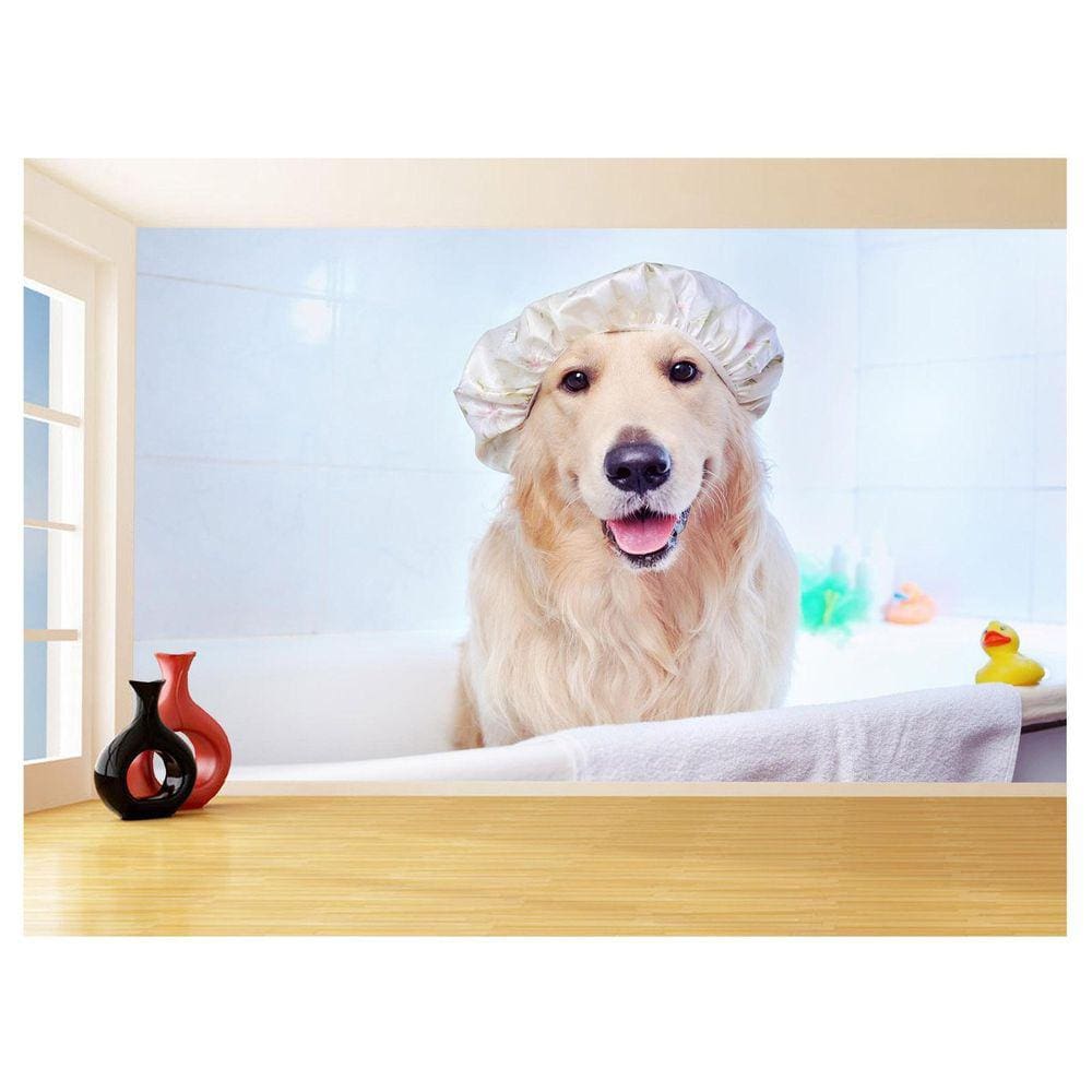 Papel De Parede Animal Cão Petshop Banho Tosa 3,5M Anm402