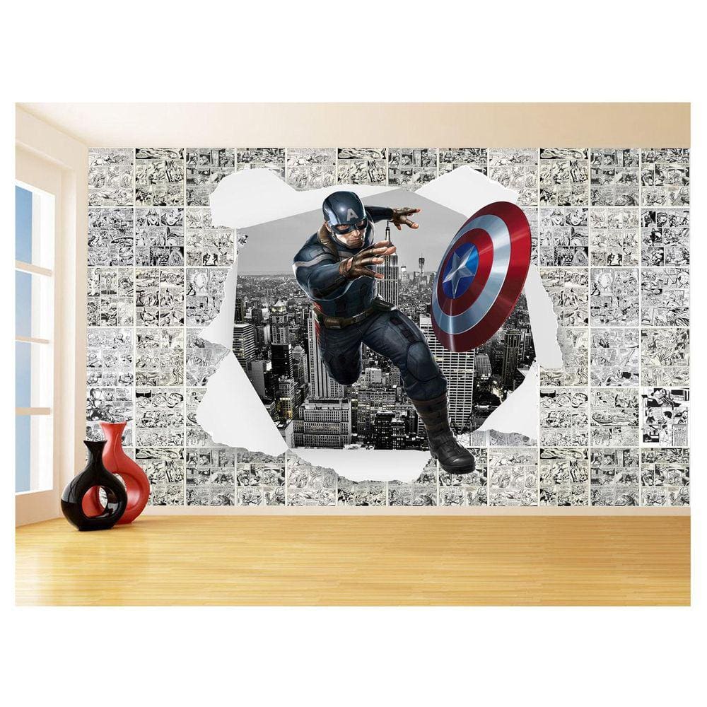 Papel De Parede 3D Heróis Página Quadrinhos Hq 3,5M Nhma223