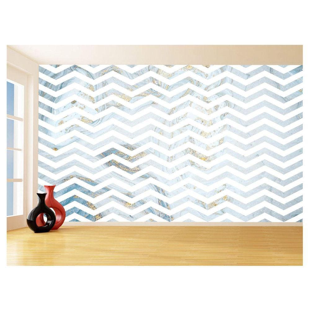 Papel De Parede 3D Sala Chevron Zig Zag Listras 3,5M Zig97