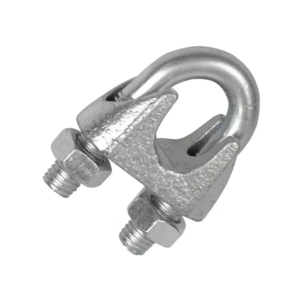 Pacote 20 Grampos Leve Clips Para Cabo De Aço 3/8 9Mm