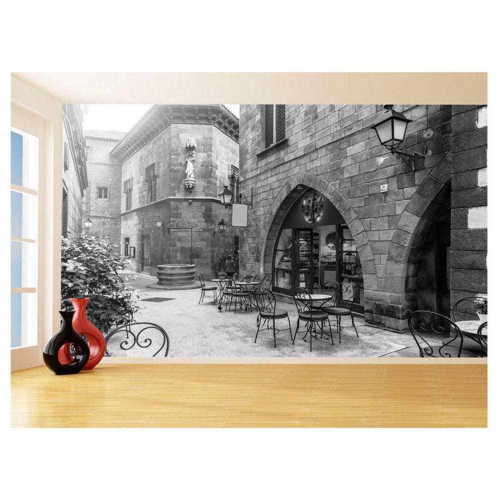 Papel De Parede 3D Cidade Antiga Europeia Vila 3,5M Cda64