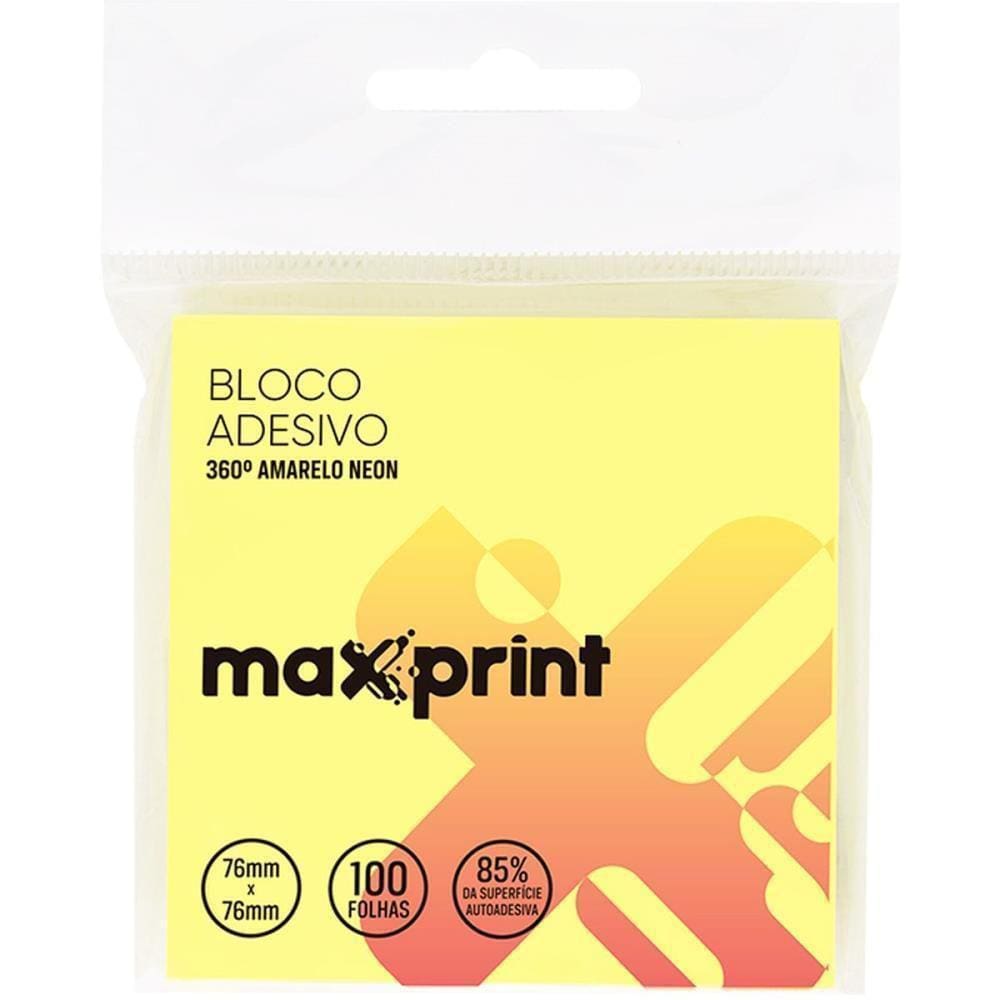 Bloco De Recado Autoadesivo 360 Graus Amarelo