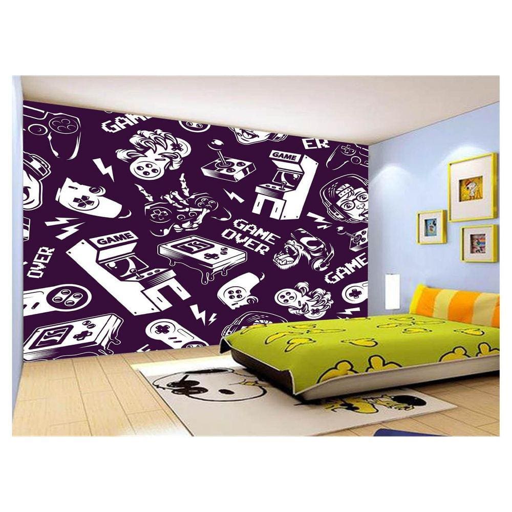 Papel De Parede 3D Infantil Controle Game Jogo 3,5M Azs337