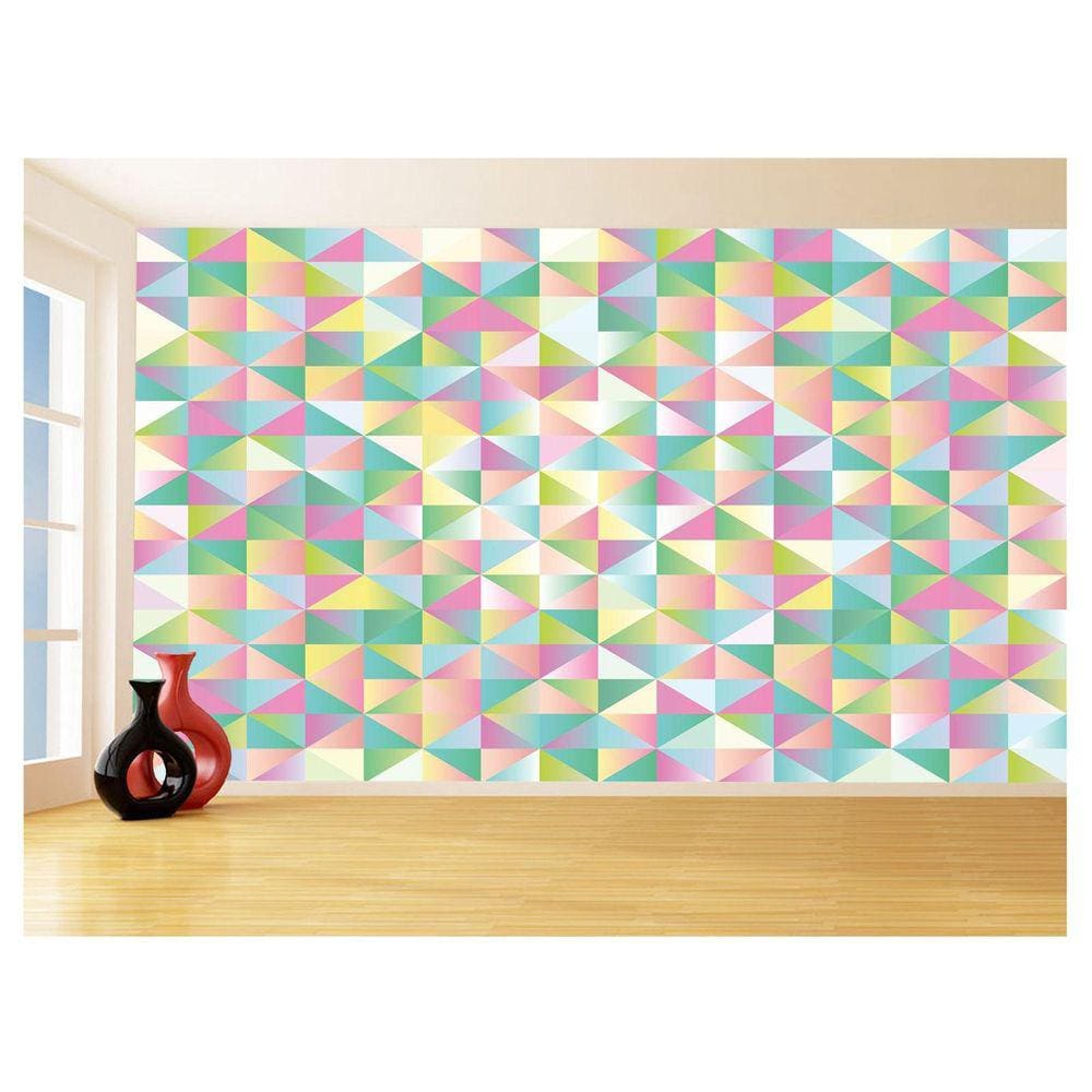 Papel De Parede Geométrico Triângulos Abstrato 3,5M Gmt77