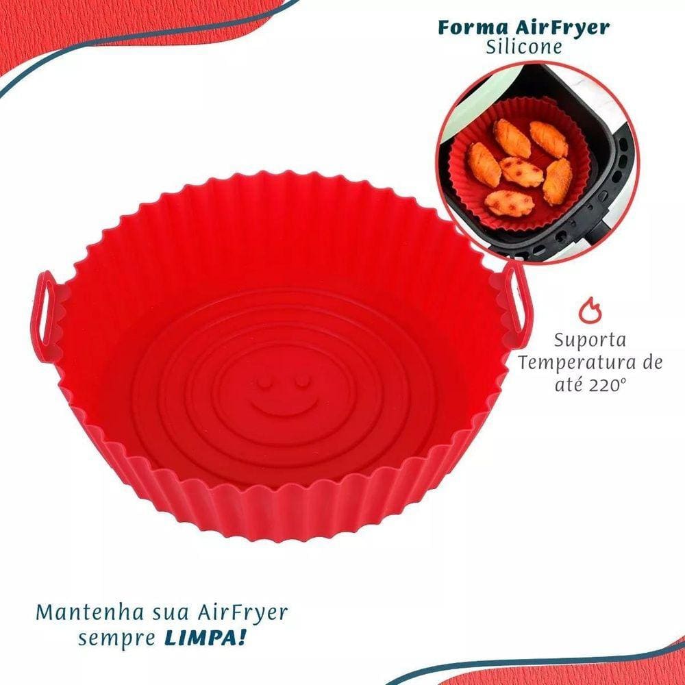 Forma Cesto Assadeira Airfryer Forno Silicone Reutilizável